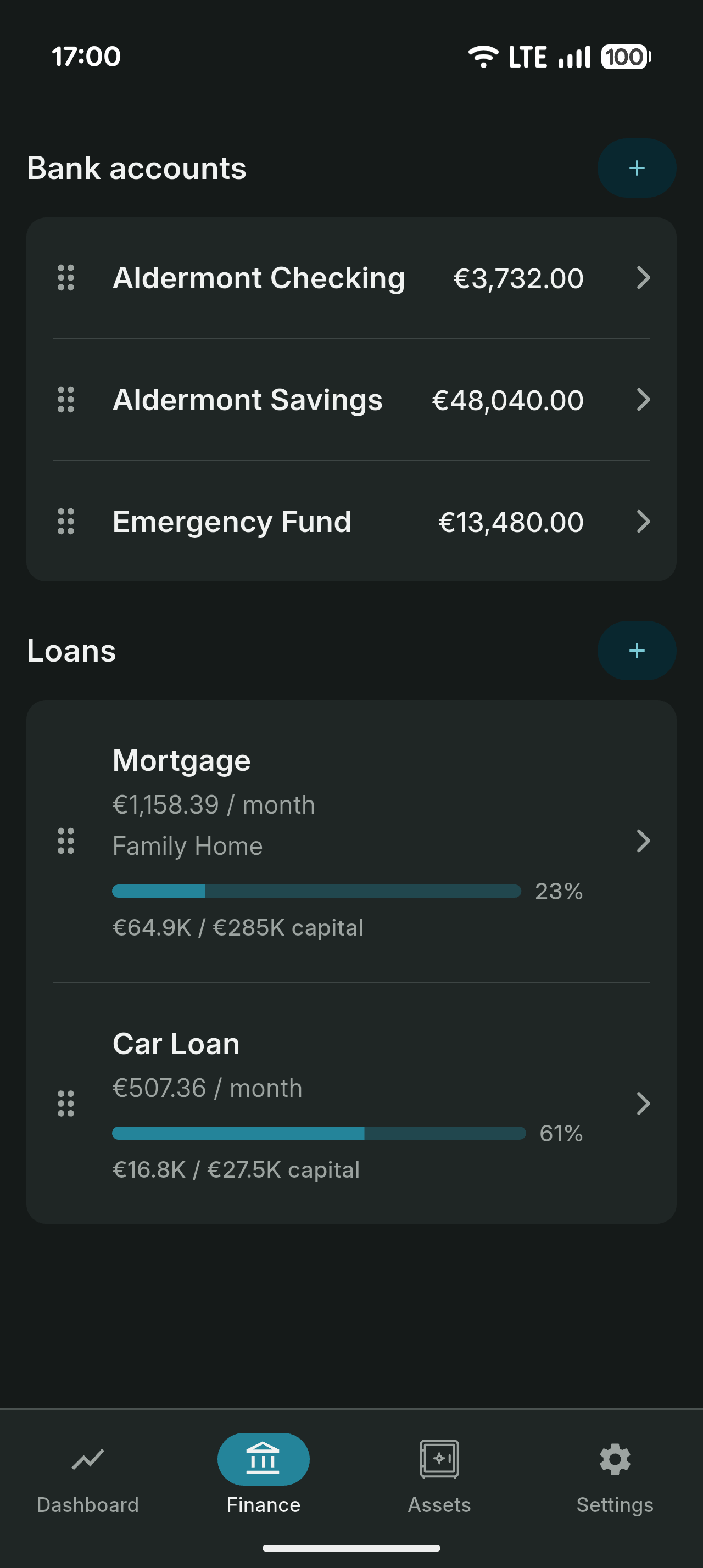 Bank accounts and loans